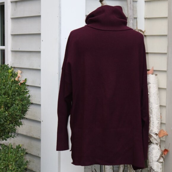 French Connection Plus Size Plum Long Turtleneck Sweater Sz 2X - Picture 6 of 8